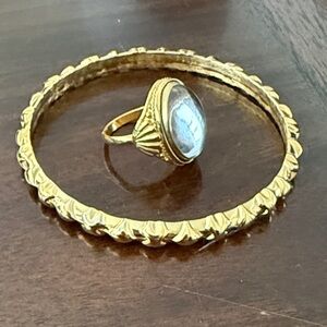 Vintage inspired Gold Bangle and Ring